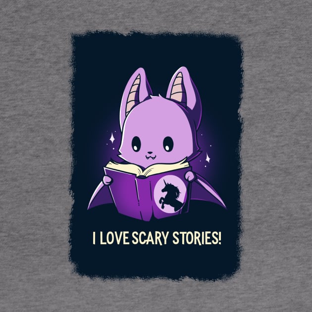 I Love Scary Stories!  Cute Funny Cat Kitten Scary Horror Sarcastic Humor Quote animal Lover Artwork by LazyMice